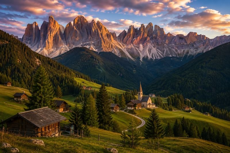 Dolomites at sunset